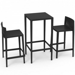 Set Spritz table and 2 vondom stools, seat height 66cm black