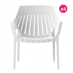 Set of 4 white Vondom Spritz armchairs