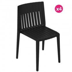 Set of 4 Chairs Vondom Spritz black