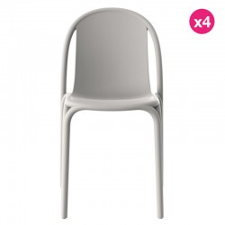Set of 4 chairs Vondom Brooklyn gray dove