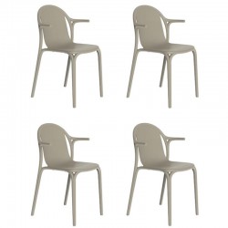 Set of 4 unbleached Vondom Brooklyn armchairs