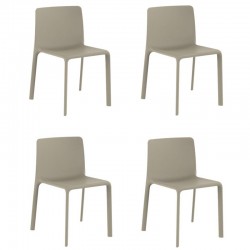Set of 4 unbleached Vondom Kes chairs