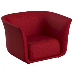 Armchair Vondom design Suave in water-repellent fabric red Garnet 1046
