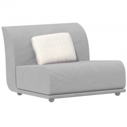 Central armchair Vondom design Suave in white water-repellent fabric Iceberg 1037