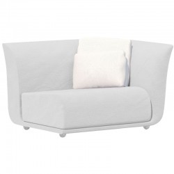 Sofa Sofa Vondom design Suave left in white water-repellent fabric Snow 1041