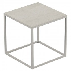 Square coffee table Pixel Vondom Dekton Danae ecru and legs ecru 40x40xH25