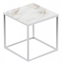 Square coffee table Suave Vondom Dekton Entzo white and white legs 40x40xH40
