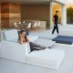 Table basse carrée Suave Vondom Dekton Entzo blanc et pieds blancs 40x40xH40