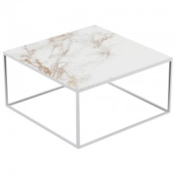 Square coffee table Suave Vondom Dekton Entzo white and white legs 80x80xH40