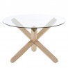 Ronde tafel 120 Glas en poten in massief eiken KosyForm