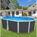 Piscina elevada TOI Ibiza Compact ovalada 550x366x132 con kit completo Antracita