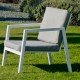 Garden furniture Agata-7 Aluminium White and light grey fabrics 5 seats Hevea