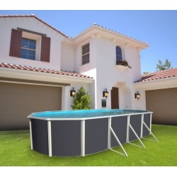 Oberirdischer Pool TOI Magnum oval 730x366x132 Anthrazit mit Sicherheitsleiter Oberirdischer Pool TOI Magnum oval 730x366x132 Anthrazit mit Sicherheitsleiter