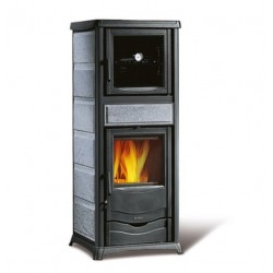 Wood stove with Nordica Extraflame Rossella oven plus 9.1kW Natural stone