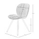 Lot de 2 Chaises Repas Ania Tissu Bleu Piétement Métal Noir VeryForma