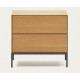 Comodino legno rovere e acciaio nero 60x55 Rana VeryForma