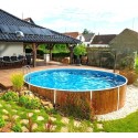 Azuro Round Imitation Wood Pool 360x120 with equipment
