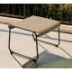 Repose-pieds de jardin Rina en acier vert et corde Gris écru VeryForma
