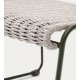 Sedia Arvin Swirl in tessuto ciniglia beige e gambe in legno di rovere VeryForma