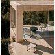 Repose-pieds de jardin Rina en acier vert et corde Gris écru VeryForma