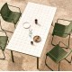 Table de jardin Rina en acier vert et céramique écru VeryForma