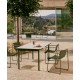 Table de jardin Rina en acier vert et céramique écru VeryForma