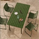 Rina tuintafel in groen staal en donkergroen keramiek VeryForma