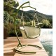 Aliga hanging chair in aluminum and green rattan VeryForma
