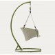Aliga hanging chair in aluminum and green rattan VeryForma