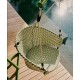 Aliga hanging chair in aluminum and green rattan VeryForma