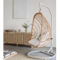 Silla colgante Kate en ratán natural y acero VeryForma
