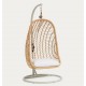 Kate Hanging Chair in Natural Rattan and VeryForma Steel