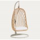 Kate Hanging Chair in Natural Rattan and VeryForma Steel