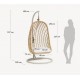 Kate Hanging Chair in Natural Rattan and VeryForma Steel
