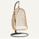 Kate Hanging Chair in Natural Rattan and VeryForma Steel