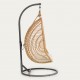 Cadeira Suspensa Kate em Rattan Natural e Aço Cinza Escuro VeryForma