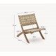 Fauteuil Pliable Beli en bois massif et corde crême VeryForma