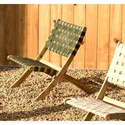 Beli opklapbare fauteuil in massief hout en groen touw VeryForma