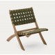 Beli Sillón plegable de madera maciza y cuerda verde VeryForma