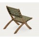 Beli Sillón plegable de madera maciza y cuerda verde VeryForma