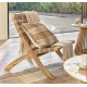 Fauteuil Pliable Beli en bois massif et corde beige VeryForma