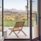 Beli Sillón plegable en madera maciza y cuerda beige VeryForma