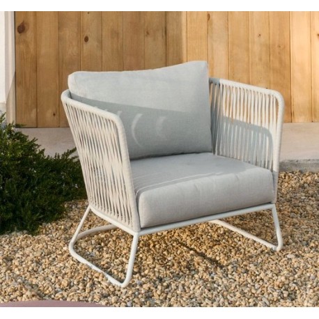 Sillón de exterior Saco en cuerda y acero gris VeryForma