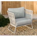 Saco outdoor armchair in rope and grey steel VeryForma