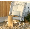 Saco buitenfauteuil met hoge rugleuning in touw en grijs staal VeryForma