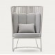 Sillón de exterior Saco en cuerda y acero gris VeryForma