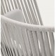 Fauteuil d'extérieur Saco dossier haut en corde et acier gris VeryForma