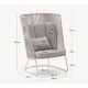 Fauteuil d'extérieur Saco dossier haut en corde et acier gris VeryForma