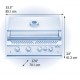 Napoleon Einbau Gasgrill 700 Big 32 mit 4 Brennern und 1 Infrarot Heck