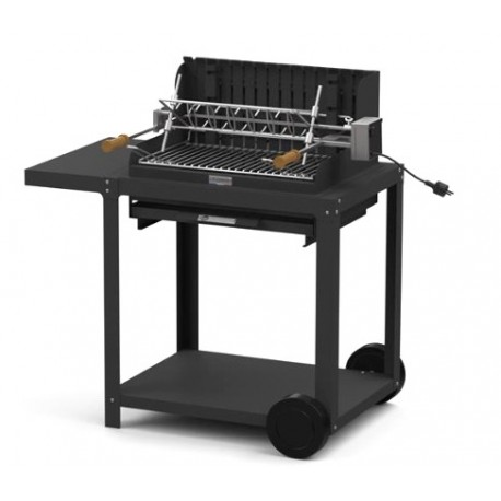 Barbecue Le Marquier Mendy acier noir avec Chariot et Tournebroche